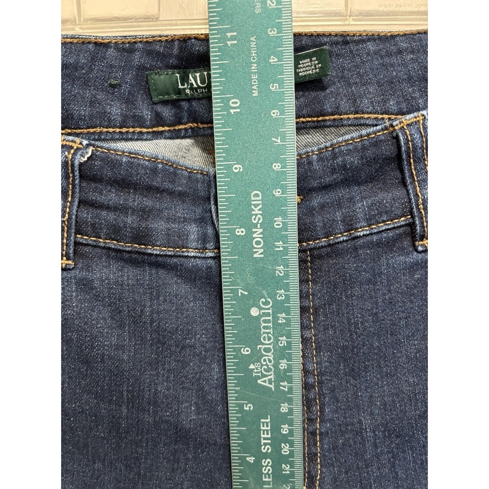 Lauren Ralph Lauren Size 6 Dark Wash‎ Denim Jeans Premier Straight Low Rise EUC - Picture 2 of 8
